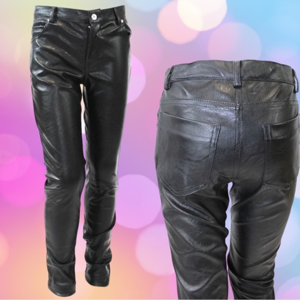 Kate Mack Faux Leather Pant Adjustable waist GUC vegan